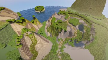 Massive Custom Terrain Map – Mountains, Valleys, Forests & Waterfalls [Blank World for Builders] GREEN MAP By Heldorya Studio Minecraft Map & Project