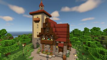 Half Timbered House #2 ⬇️ (Java/Bedrock/Schematic/Litematic) Minecraft Map & Project