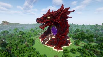 Minecraft Red Dragon Nether Portal Statue V30 Minecraft Map & Project