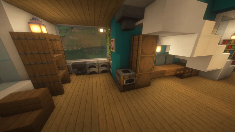 Modern House Cyan #4 Minecraft Map