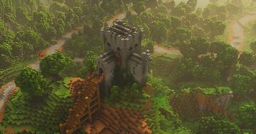 Small Medieval Castle with custom forest - Fort Woods Minecraft Map & Project