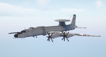 Tupolov Tu-126 (NATO: Moss) Airborne Early Warning and Control Aircraft (1.5:1 Scale) Minecraft Map & Project