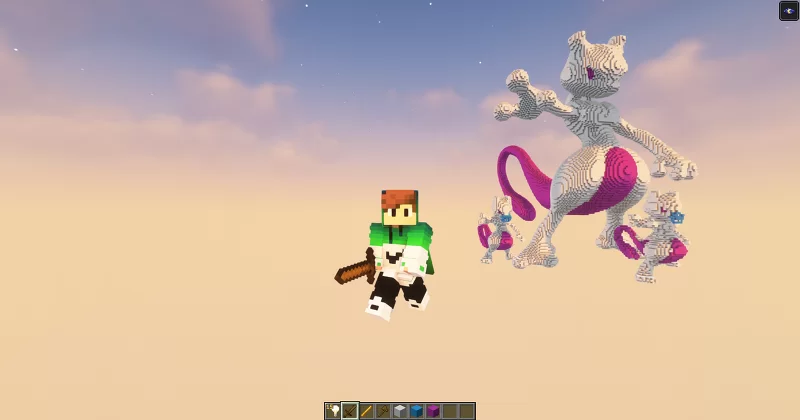 Minecraft MewTwo Family Statue! Download Minecraft Map