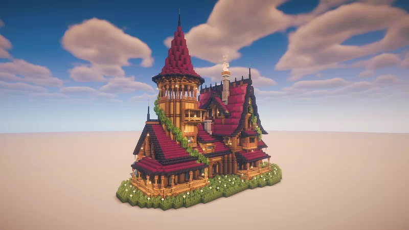 Arcane Spire Medieval Manor 💜 | Download! Minecraft Map