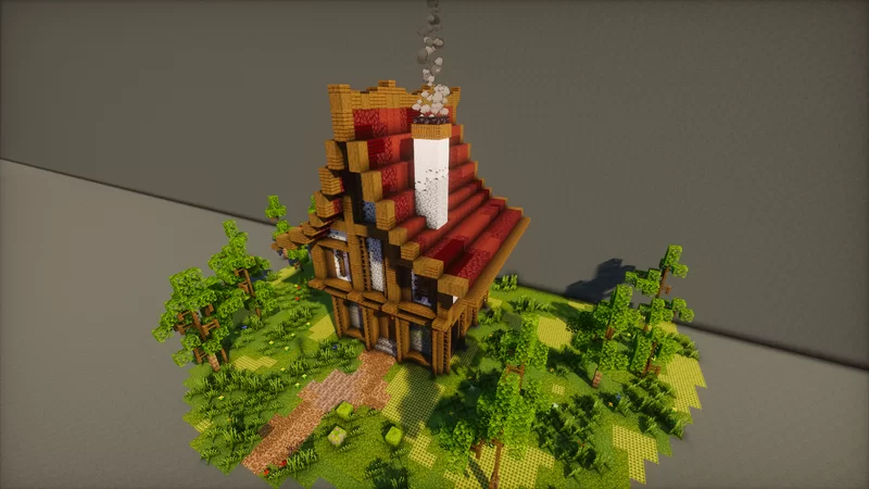 Simple Medieval Fantasy House 5 I Living house I Interior - 3 roof ...