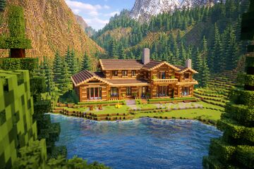 Riverwood Cabin + Detailed Interior | FREE DOWNLOAD Minecraft Map & Project