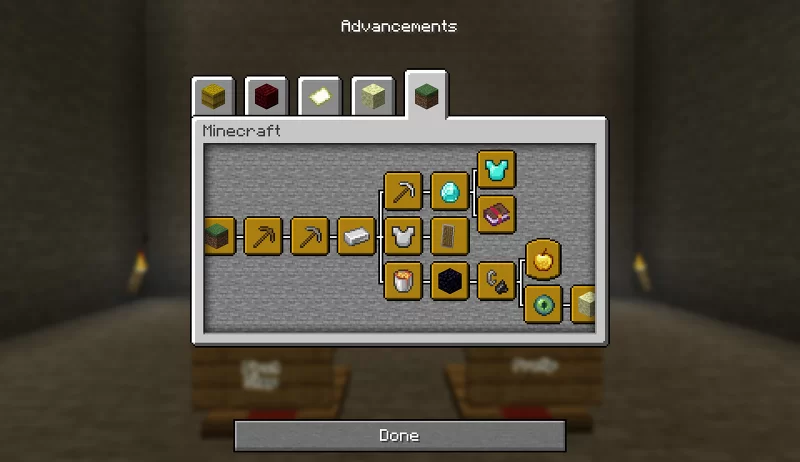World of Minecraft Advancements Minecraft Map