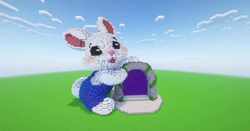 Minecraft Cute Easter Bunny Nether Portal Statue Minecraft Map