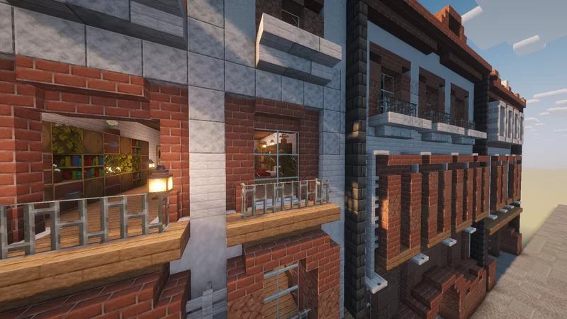 Red and White Townhouse Minecraft Map