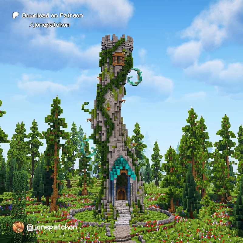 Crooked Fantasy Tower 🏰🔮 Minecraft Map