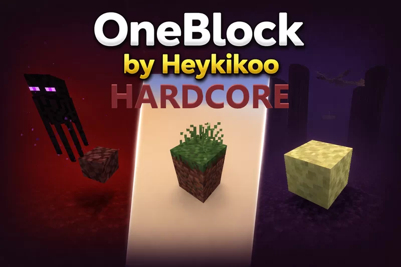 🔥 OneBlock Hardcore – Nether & End OneBlock (1.21.11) Minecraft Map