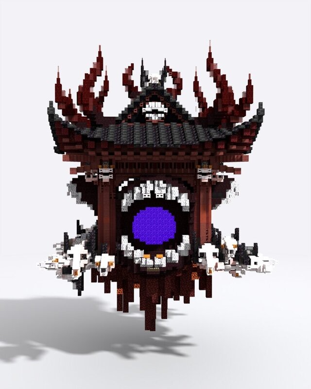 Japanese design Nether Portal - Mangrove wood