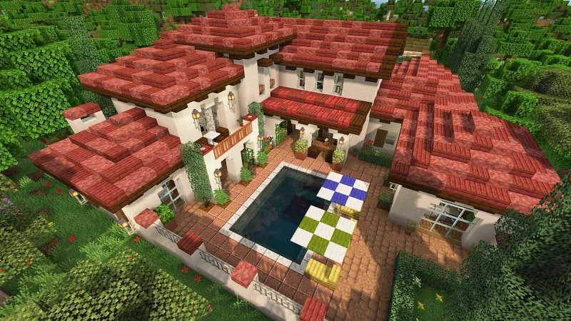 Spanish Style Villa - (Java - Bedrock - Schematic) Minecraft Map