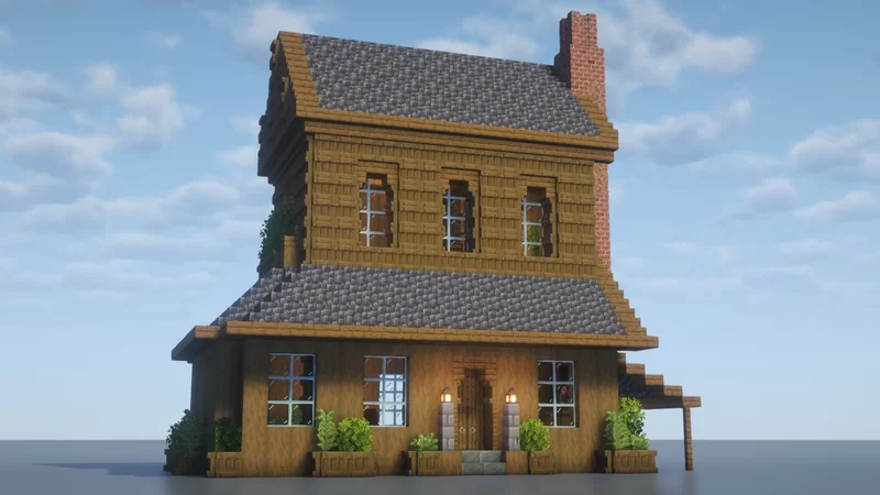 Large Cozy Wooden Cabin | Fully Decorated Interior | Download Minecraft Map