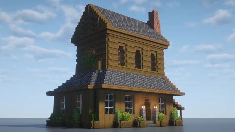 Large Cozy Wooden Cabin | Fully Decorated Interior | Download Minecraft Map
