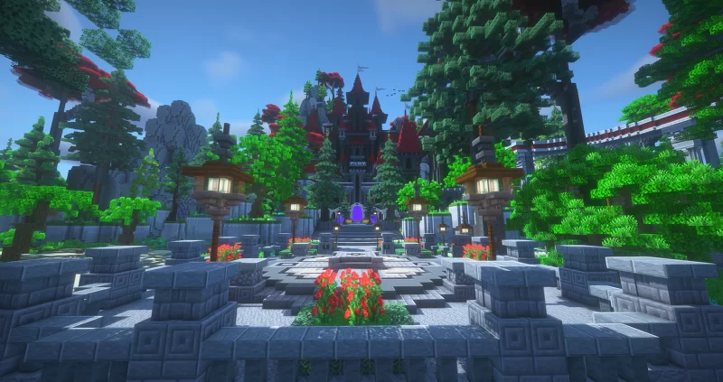 Red Castle Map - 500x500 Minecraft Map