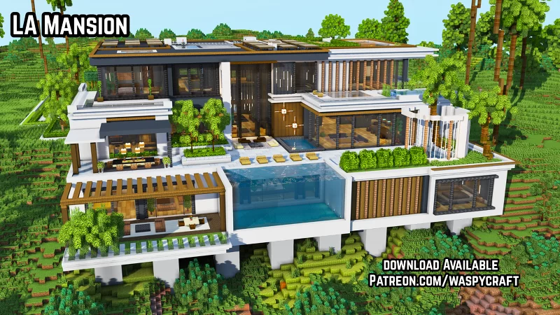 Modern Map Clock Modern LA Mansion Minecraft Map