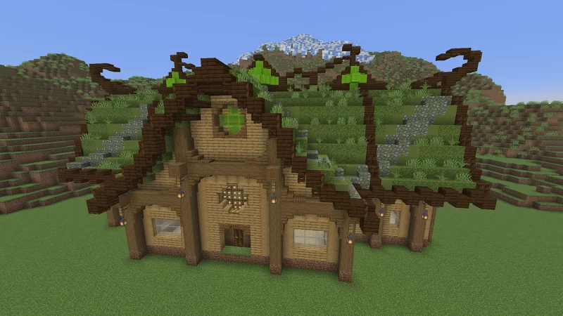 Green Fantasy Elven House Minecraft Map