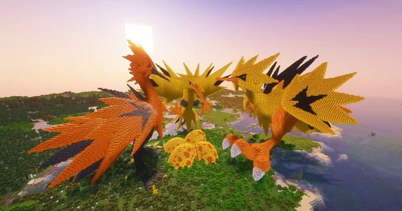 Minecraft Zapdos [Pack] Statue! Download Minecraft Map