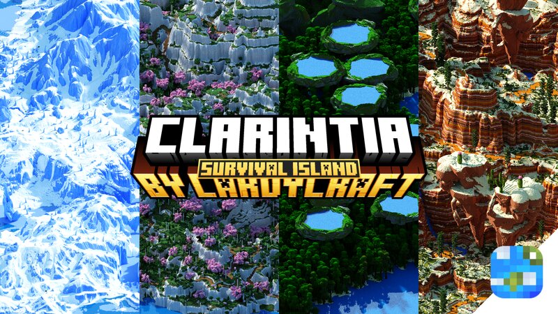 🗺️ Clarintia - (1.20+) Fantasy Island | Multi-Biome | Java & Bedrock | 12000x12000