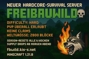 FreiBauWILD – Hardcore PvP Survival Minecraft Server