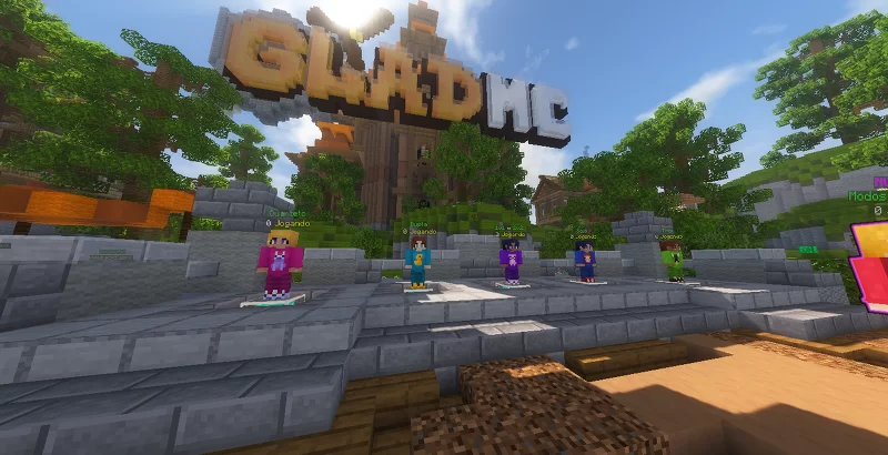 Print do lobby de BedWars do GladMC, um espao temtico onde os jogadores se renem antes de entrar nas partidas.