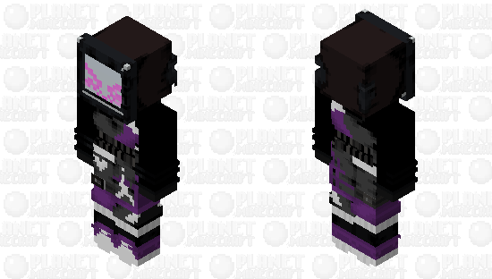 TV Woman in purple streetwear Minecraft Skin