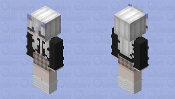 White haired demon girl Minecraft Skin