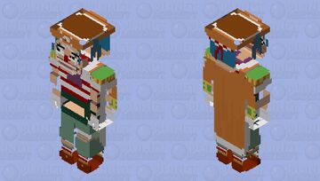 Buggy the clown in pieces (One Piece) Minecraft Skin