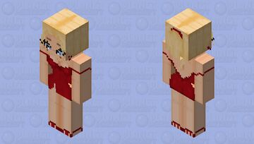 Cute Blonde Girl Red Dress Minecraft Skin