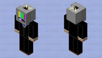 Tv Guy In Suit (HD) Minecraft Skin