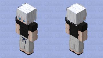 Satoru Gojo JJK / Jujutsu Kaisen - Black Shirt Minecraft Skin