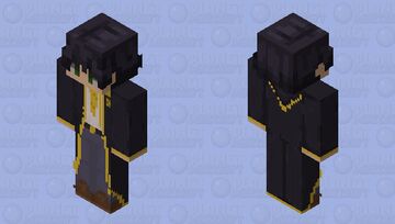 Hufflepuff Black Hair Green eyes Minecraft Skin