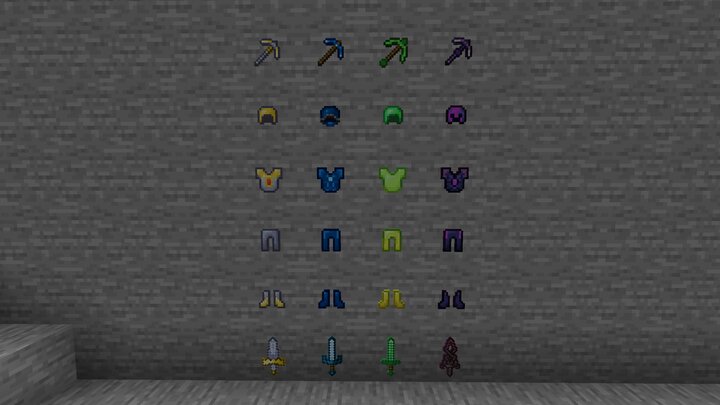 Other Materials- Animated custom ores, blocks, tools and armor ...
