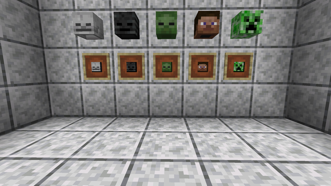 Old (2D) Mob Heads Minecraft Texture Pack