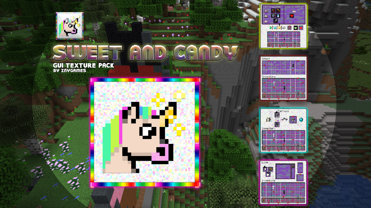 SWEET AND CANDY | GUI-TEXTURE-PACK 1.15.x Minecraft Texture Pack