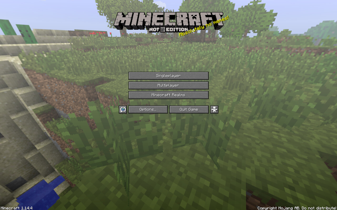 "Not bedrock edition" subtitle Minecraft Texture Pack