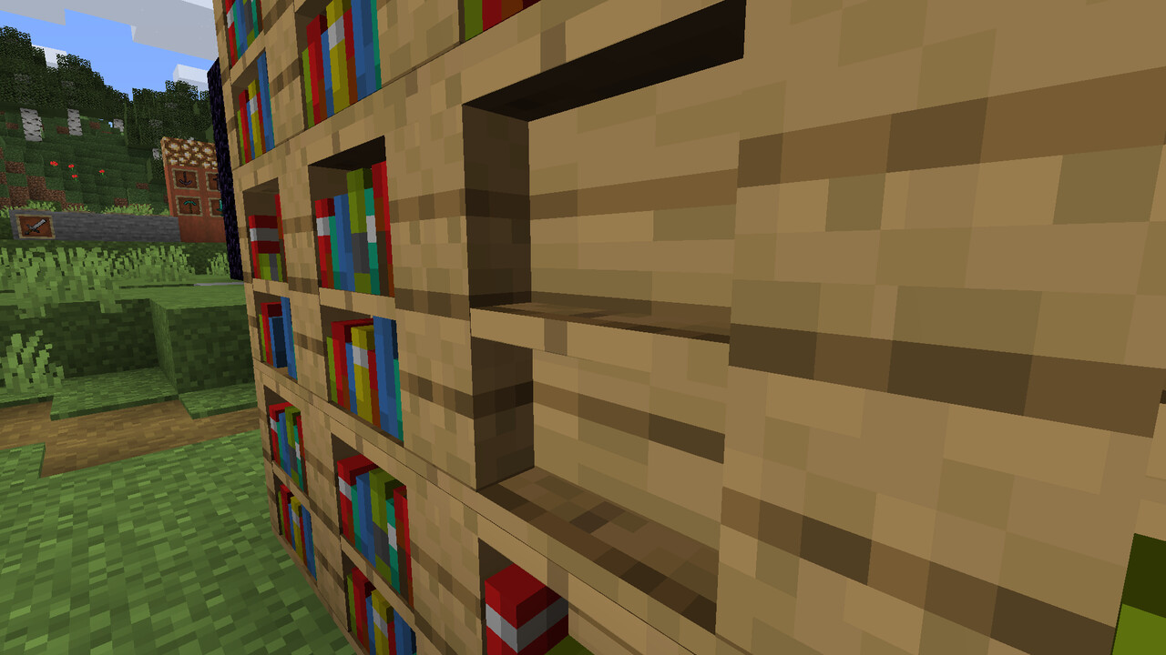 5 Variants of 3D Bookshelf! Minecraft Texture Pack