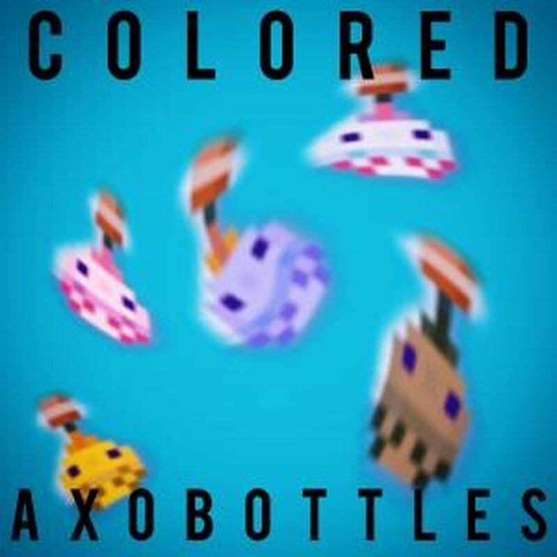 Colored axolotls in bottles Minecraft Texture Pack