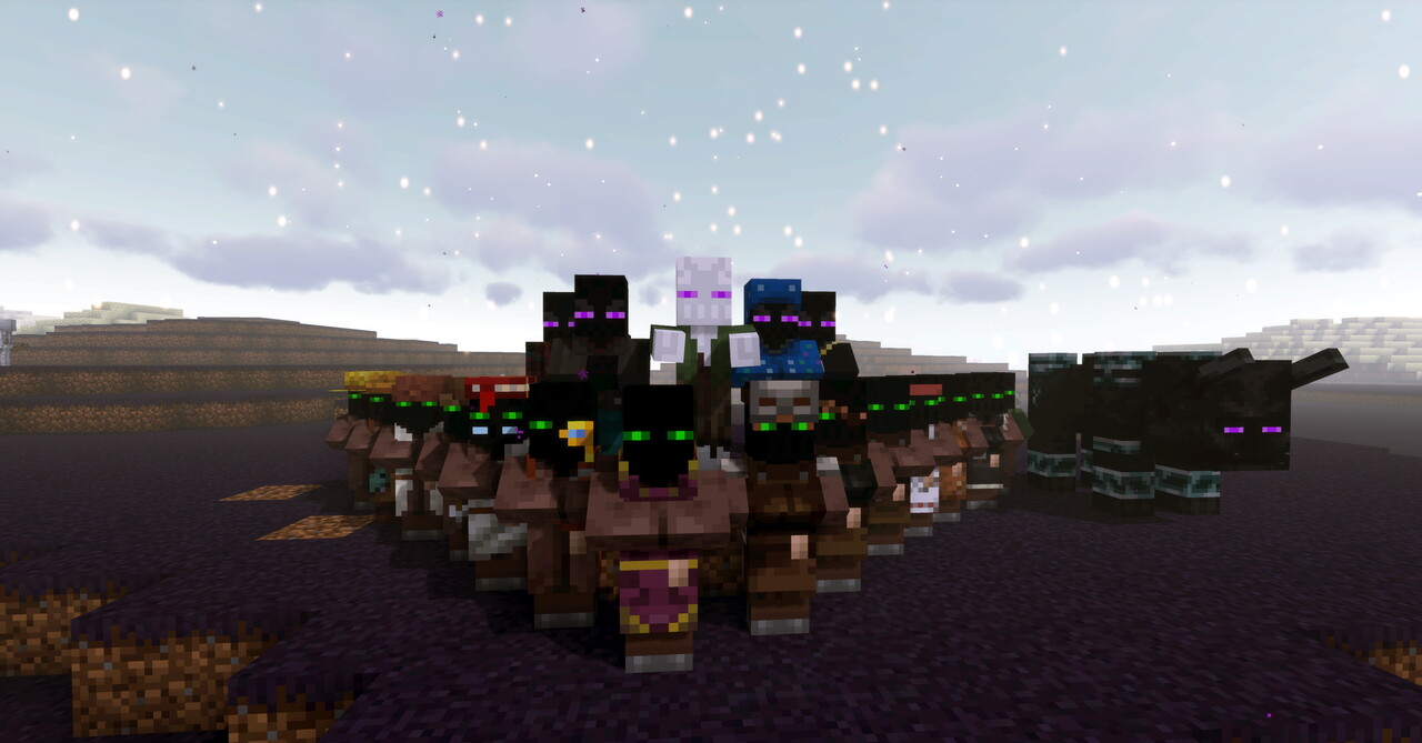 Endermen Villagers, Pillagers and Zombie Villagers Minecraft Texture Pack