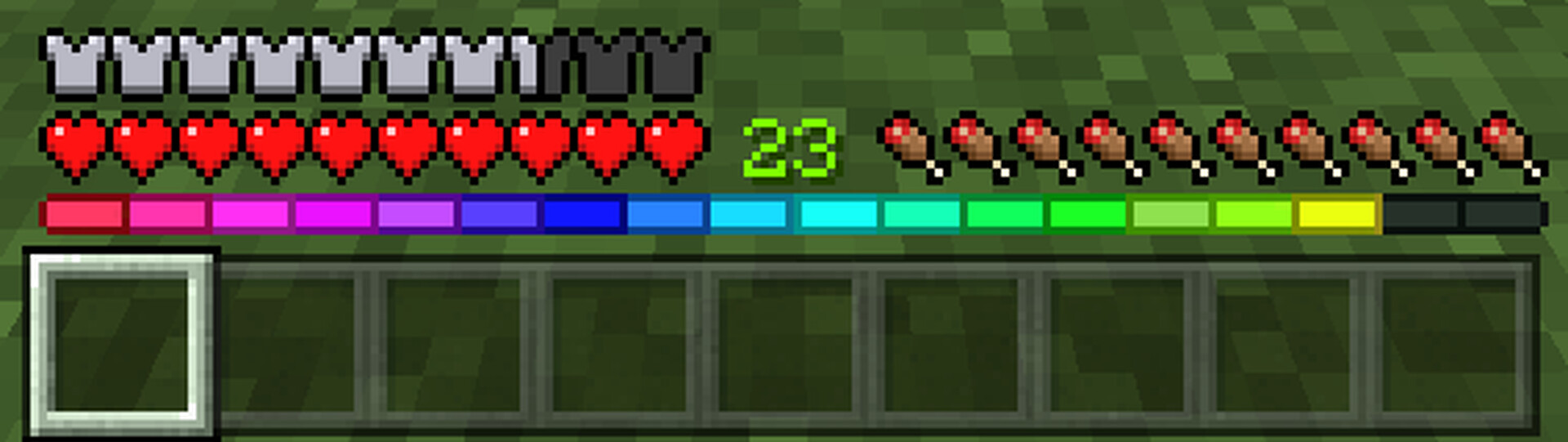 Raindow XP Bar For Java Minecraft Texture Pack