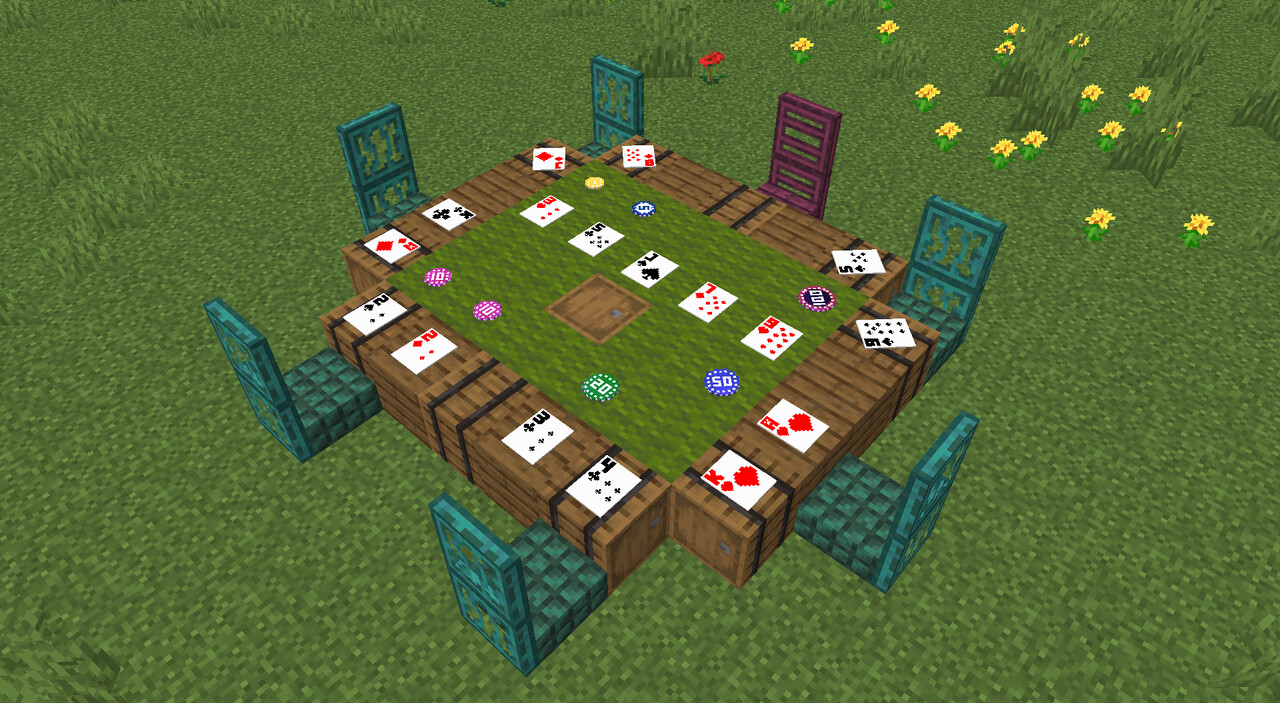 Poker cards + chips Minecraft Texture Pack