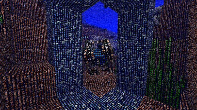 Minecraft but everything is ASCII text Minecraft Texture Pack