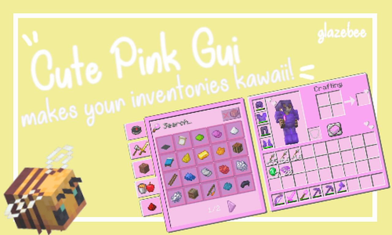 Glazebee's Cute Pink GUI Minecraft Texture Pack