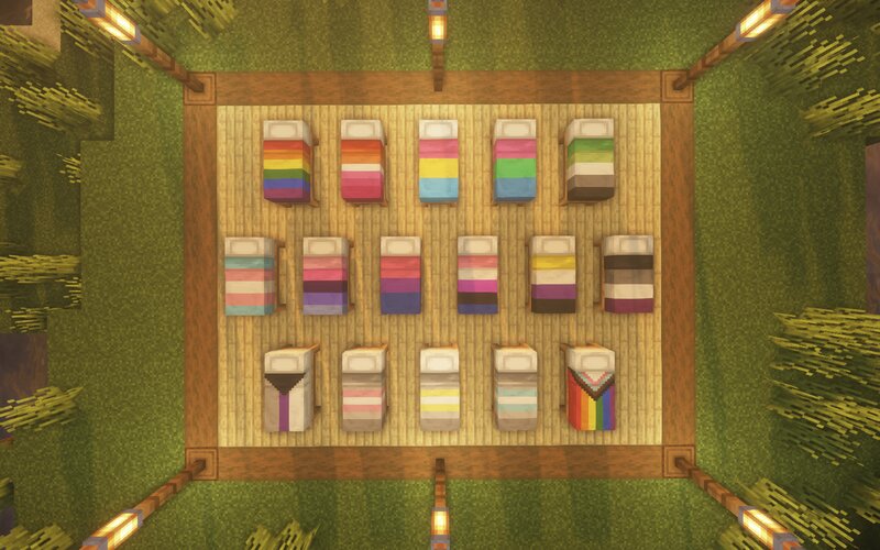 LGBTQ+ Pride Beds Minecraft Texture Pack