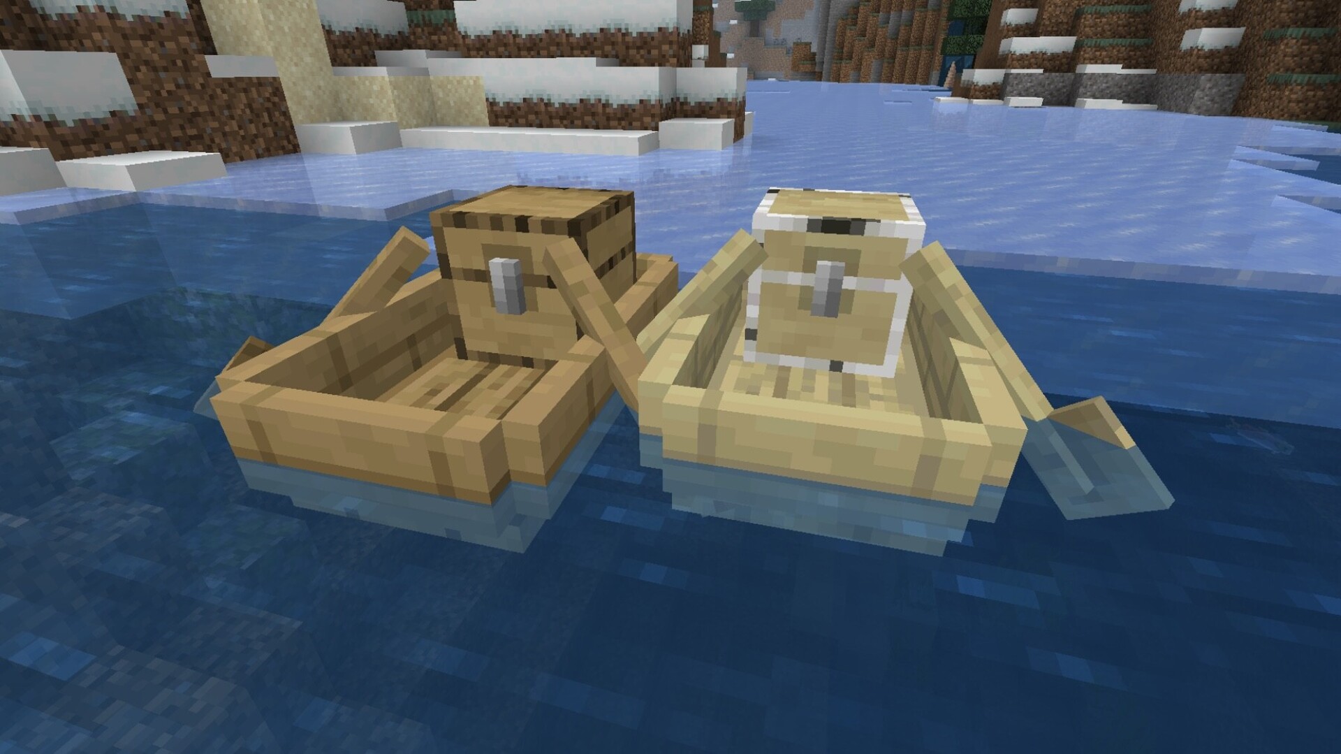 Matching Wooded Chest Boats (Bedrock) Minecraft Texture Pack