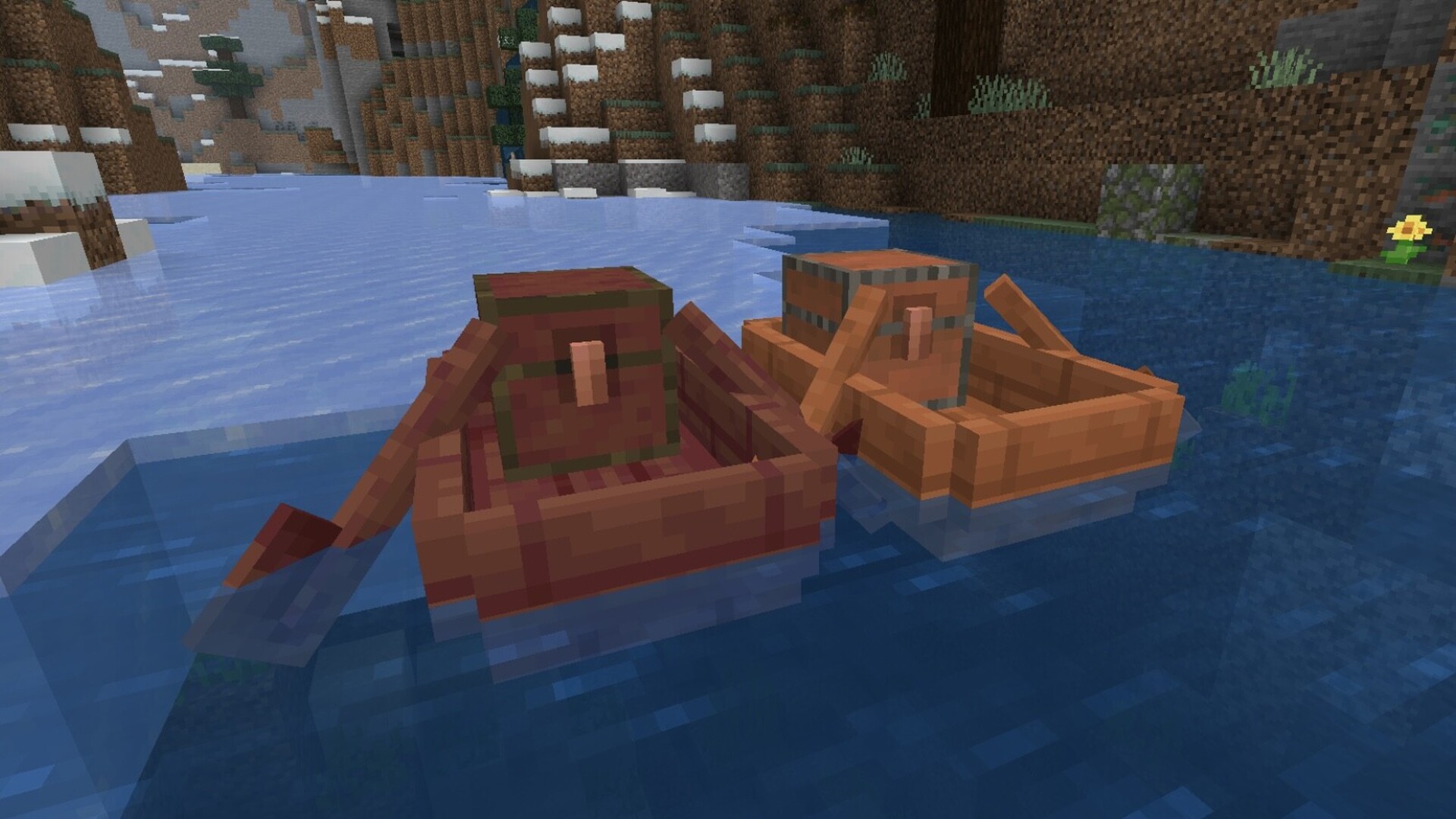 Matching Wooded Chest Boats (Bedrock) Minecraft Texture Pack