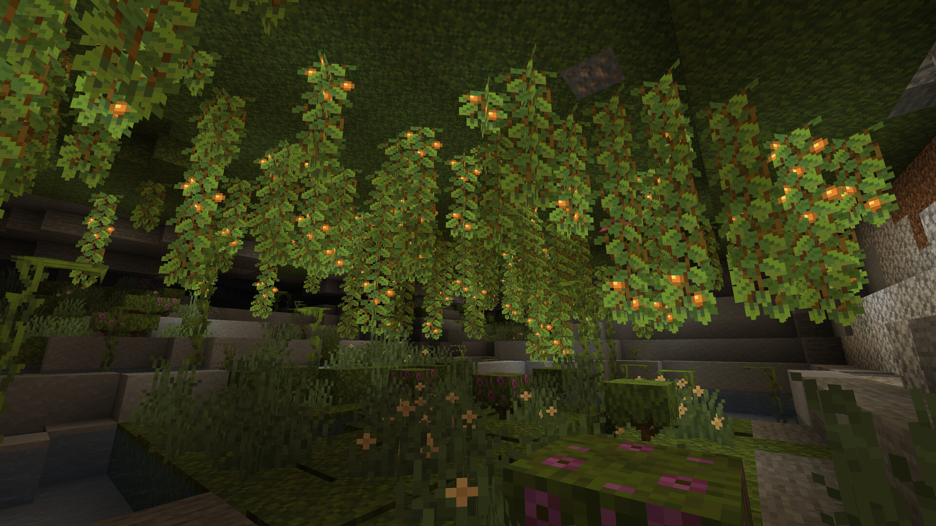 Thinner Glow Berry Vines Minecraft Texture Pack