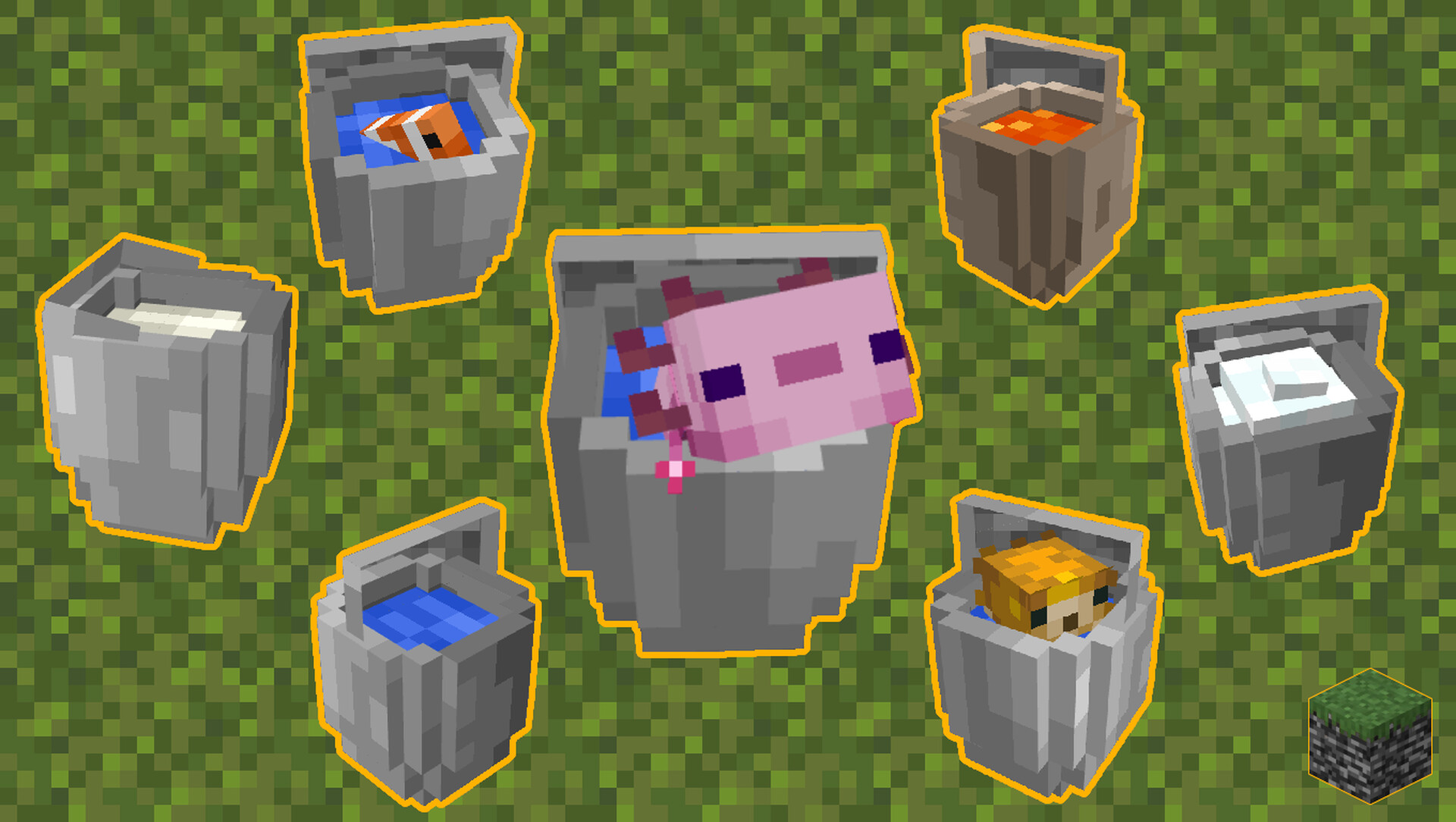 3D Buckets Bedrock Tweaks Minecraft Texture Pack