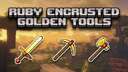Ruby Encrusted Golden Tools FAITHFUL 32x (Java) Minecraft Texture Pack